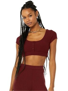 ALO Yoga Blissful Henley Bra Top